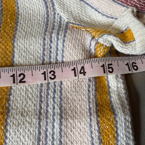 Madewell | Blakley Stripe Sweater fringe Tee Cotton Fringe Size xxs - Picture 6 of 8